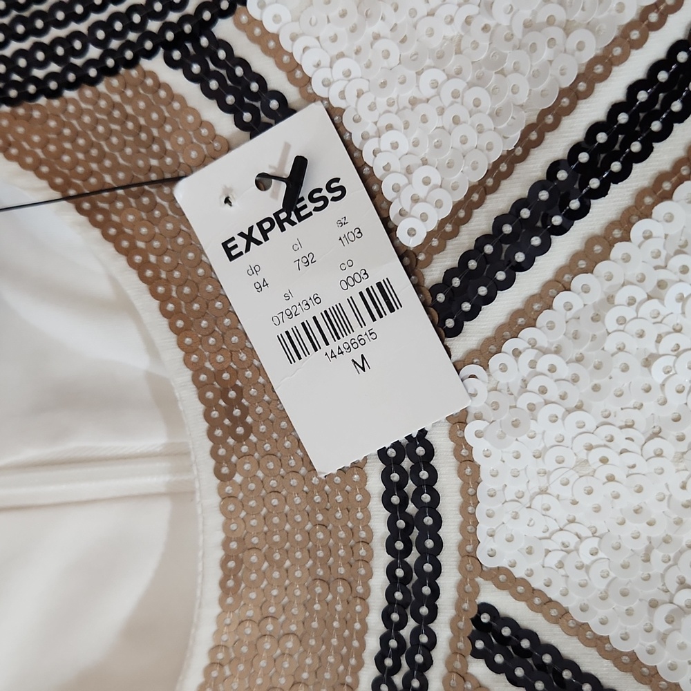 Aztec Sequin Bodycon Mini Dress | Express - Picture 7 of 14